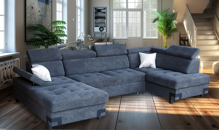 ESF Italia Gardemarin U-Shaped Sectional Sleeper Sofa with Two Storage Units-jennifer furniture