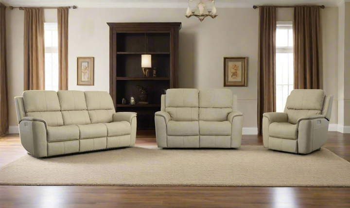 Flexsteel Henry Leather Power Recliner Living Room Set