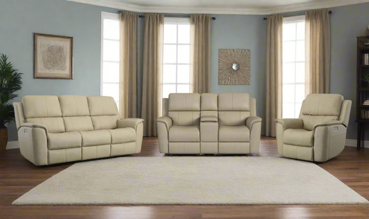 Flexsteel Henry Leather Power Recliner Living Room Set