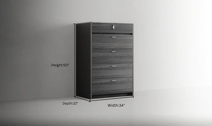 ESF Italia Vulcano (King/Queen) Bedroom Set With High Gloss Finish