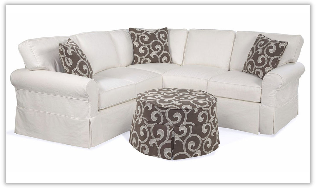 Four Seasons Alexandria L-Shaped Slipcovered Modular Sectional Sofa