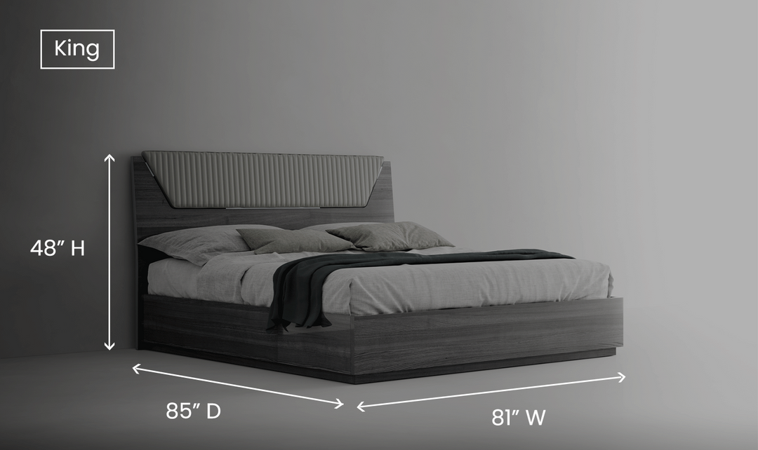 ESF Italia Vulcano (King/Queen) Bedroom Set With High Gloss Finish