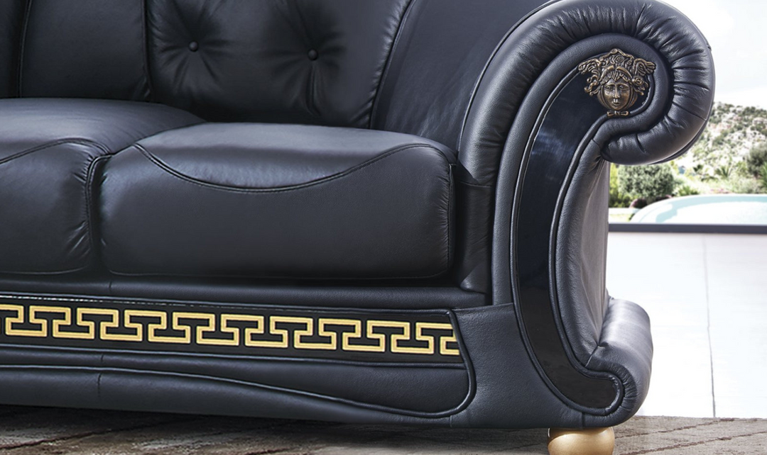 ESF Italia Apolo 6-Seater L-Shaped Leather Sectional Sofa with Rolled Arms- Jennifer Furniture