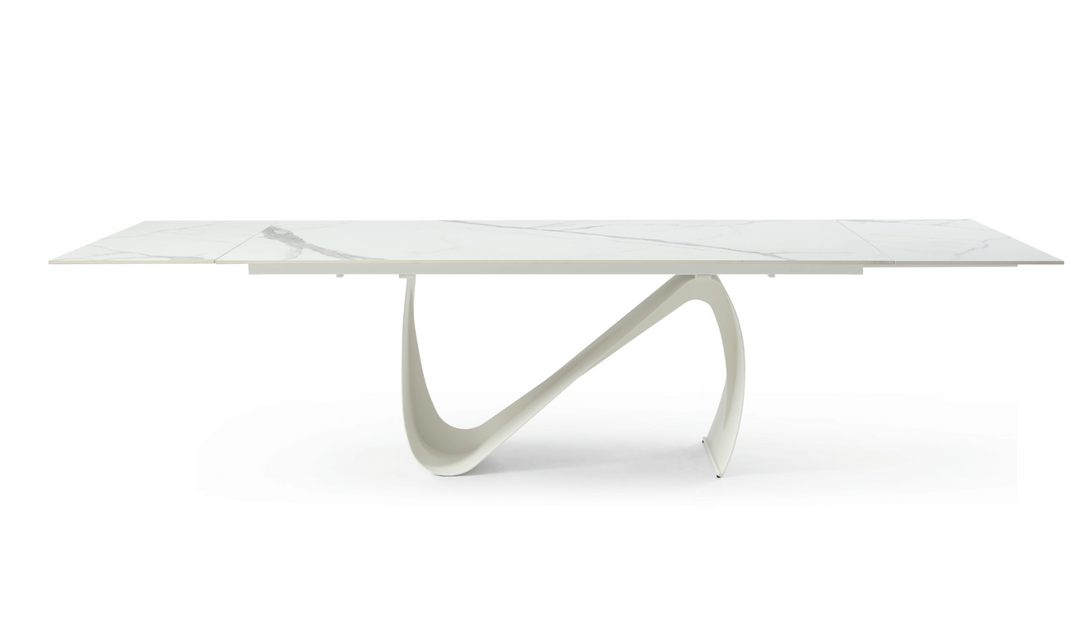 European Ceramic Top Marble Design Extension Dining Table- Jennifer Furniture