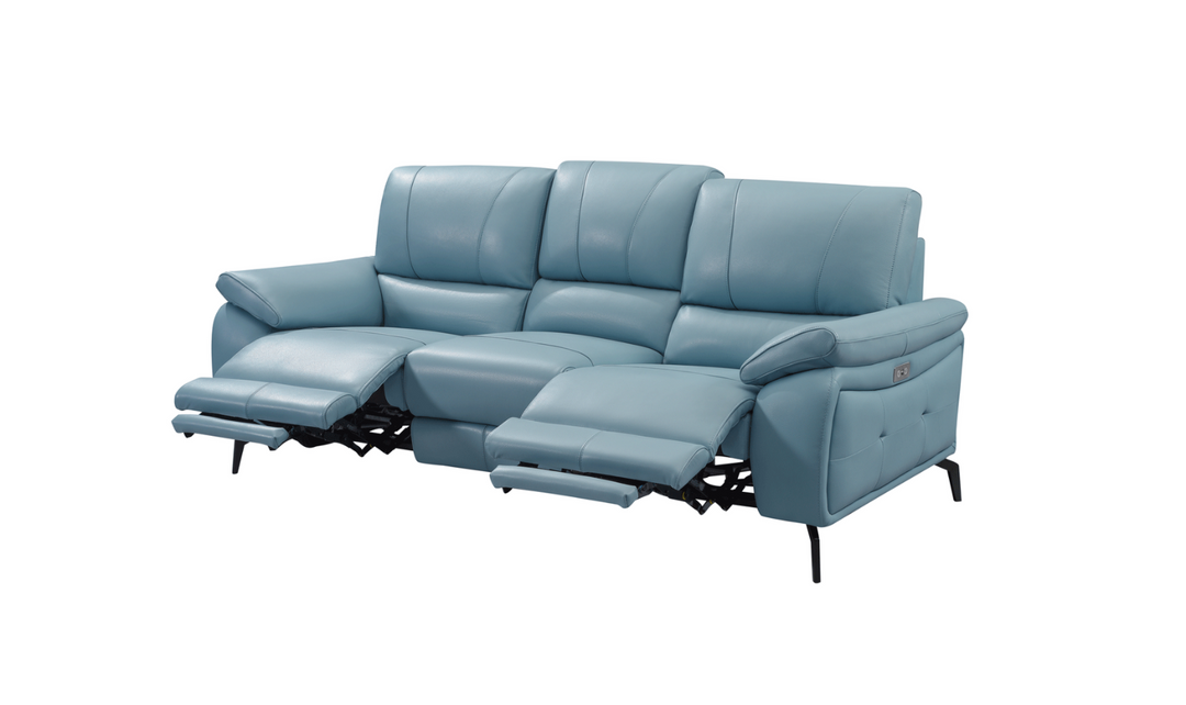 ESF Italia Jake 3 Seater Leather Electric Recliner Sofa with Cushion Arms