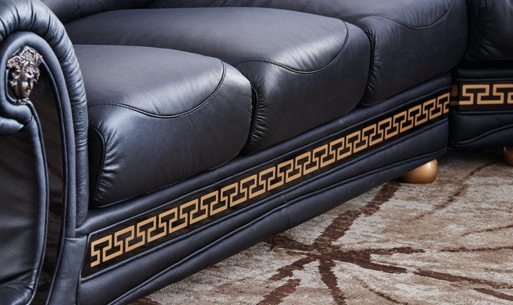 ESF Italia Apolo 6-Seater L-Shaped Leather Sectional Sofa with Rolled Arms- Jennifer Furniture