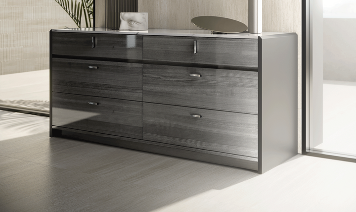 ESF Italia Vulcano (King/Queen) Bedroom Set With High Gloss Finish