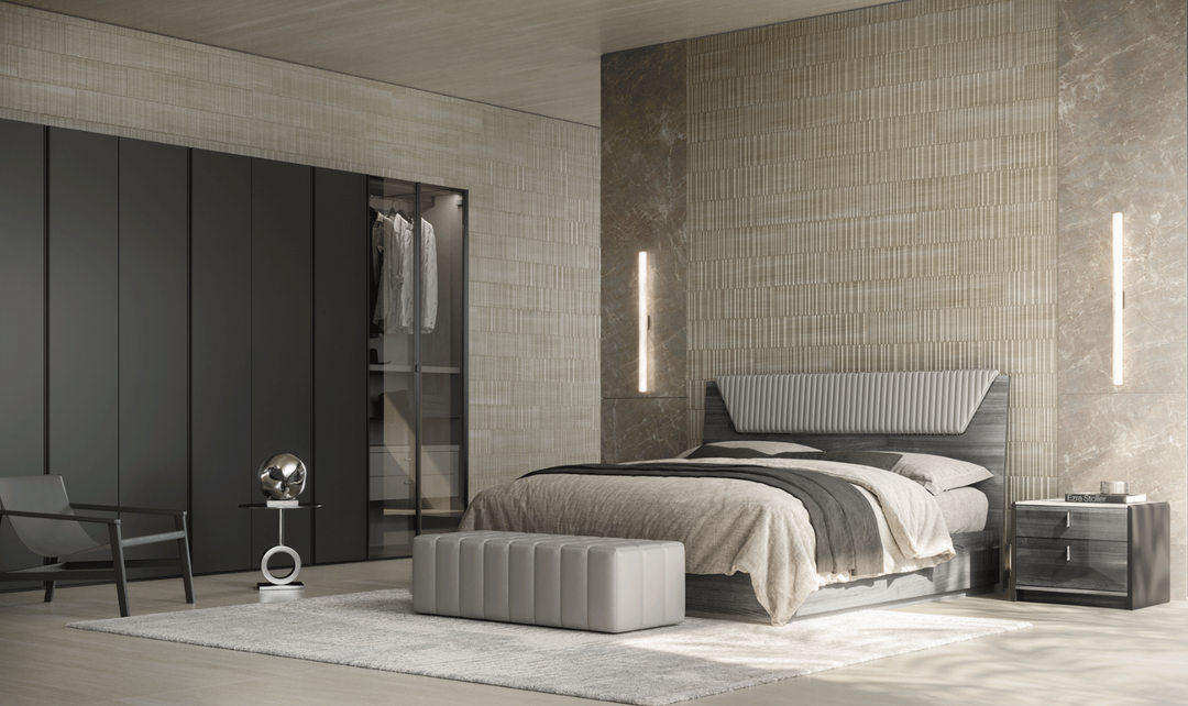 ESF Italia Vulcano (King/Queen) Bedroom Set With High Gloss Finish