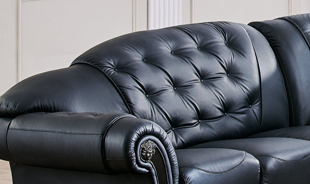 ESF Italia Apolo 6-Seater L-Shaped Leather Sectional Sofa with Rolled Arms- Jennifer Furniture