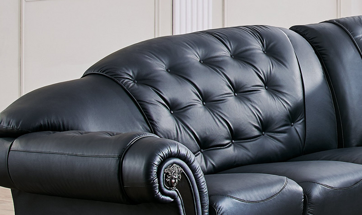 ESF Italia Apolo 6-Seater L-Shaped Leather Sectional Sofa with Rolled Arms- Jennifer Furniture