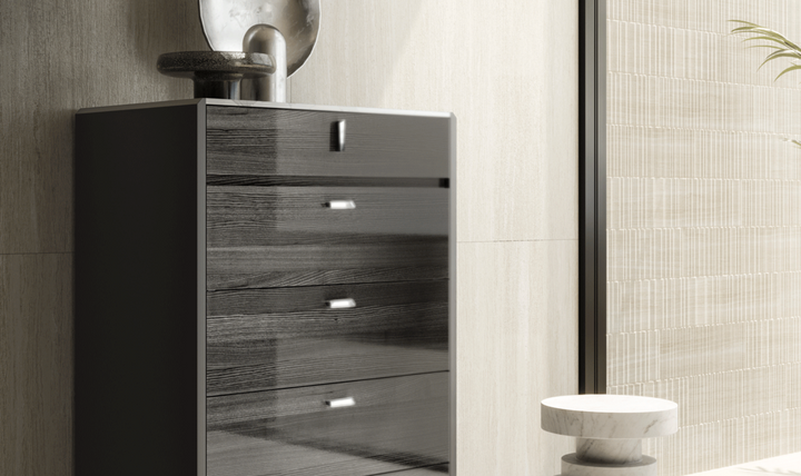 ESF Italia Vulcano (King/Queen) Bedroom Set With High Gloss Finish