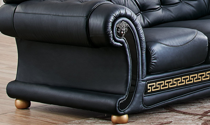 ESF Italia Apolo 6-Seater L-Shaped Leather Sectional Sofa with Rolled Arms- Jennifer Furniture