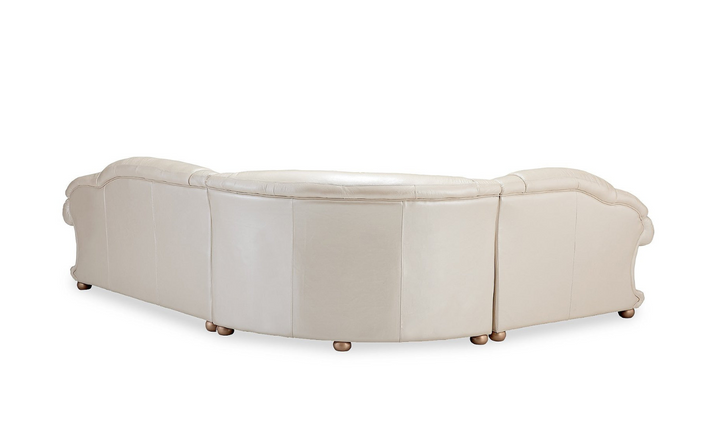 ESF Italia Apolo 6-Seater L-Shaped Leather Sectional Sofa with Rolled Arms