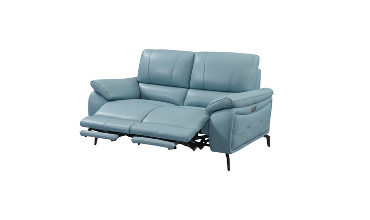 ESF Italia Jake Leather Electric Recliner Loveseat With Cushion Arms