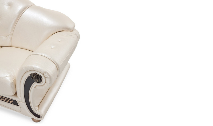 ESF Italia Apolo 6-Seater L-Shaped Leather Sectional Sofa with Rolled Arms