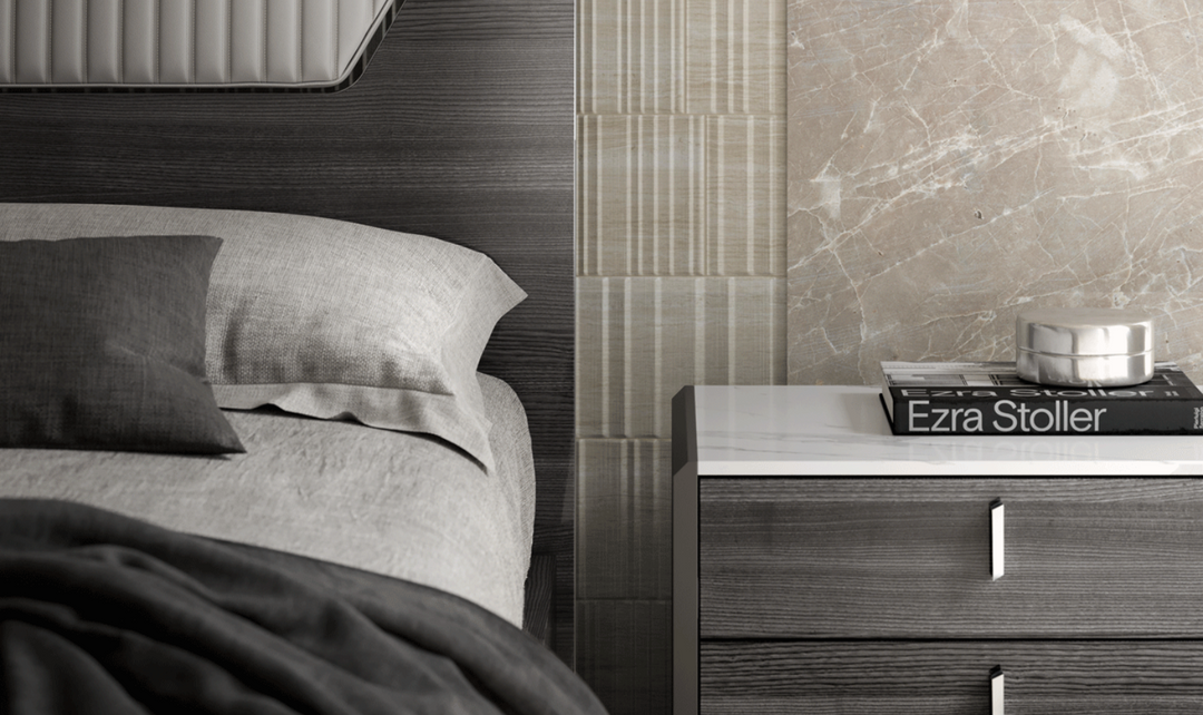 ESF Italia Vulcano (King/Queen) Bedroom Set With High Gloss Finish