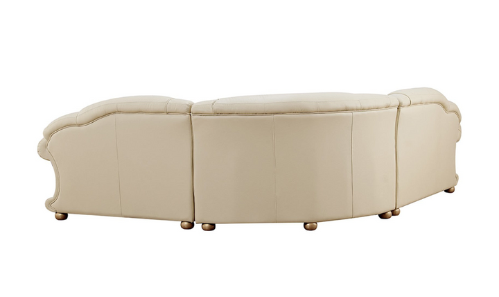 ESF Italia Apolo 6-Seater L-Shaped Leather Sectional Sofa with Rolled Arms