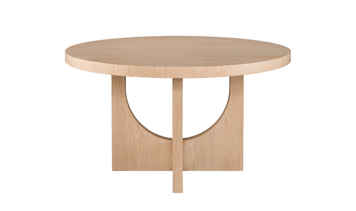 Universal Callon Round Dining Table With Half-Moon-Shaped Pedestals