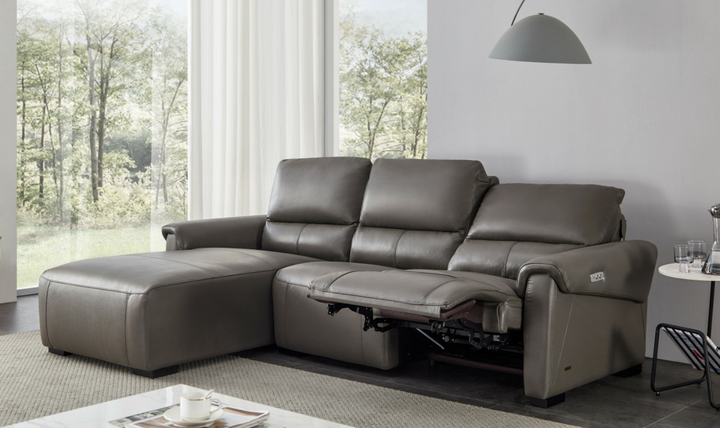 Maria Leather Electric Recliner Sectional Sofa- Jennifer Furniture