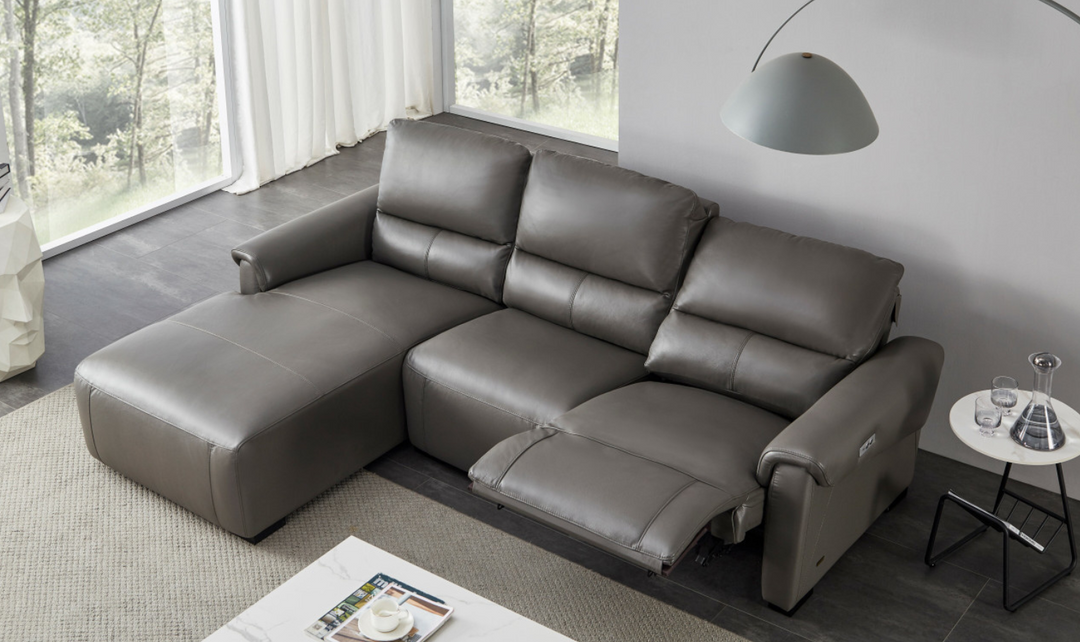 Maria Leather Electric Recliner Sectional Sofa- Jennifer Furniture