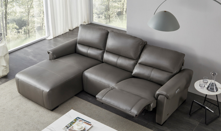 Maria Leather Electric Recliner Sectional Sofa- Jennifer Furniture