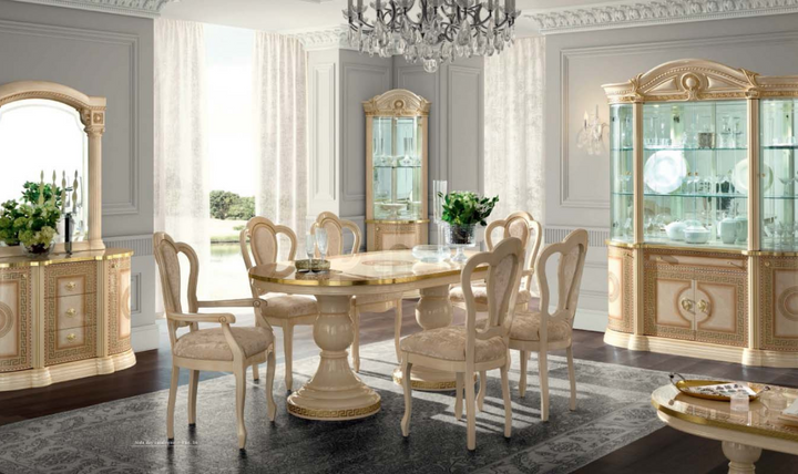 ESF Italia Aida Extendable Oval Shaped Dining Table in Ivory