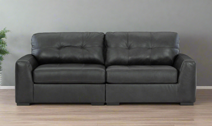 Modern heritage Brindley Pier 2-Piece Leather Sectional Loveseat