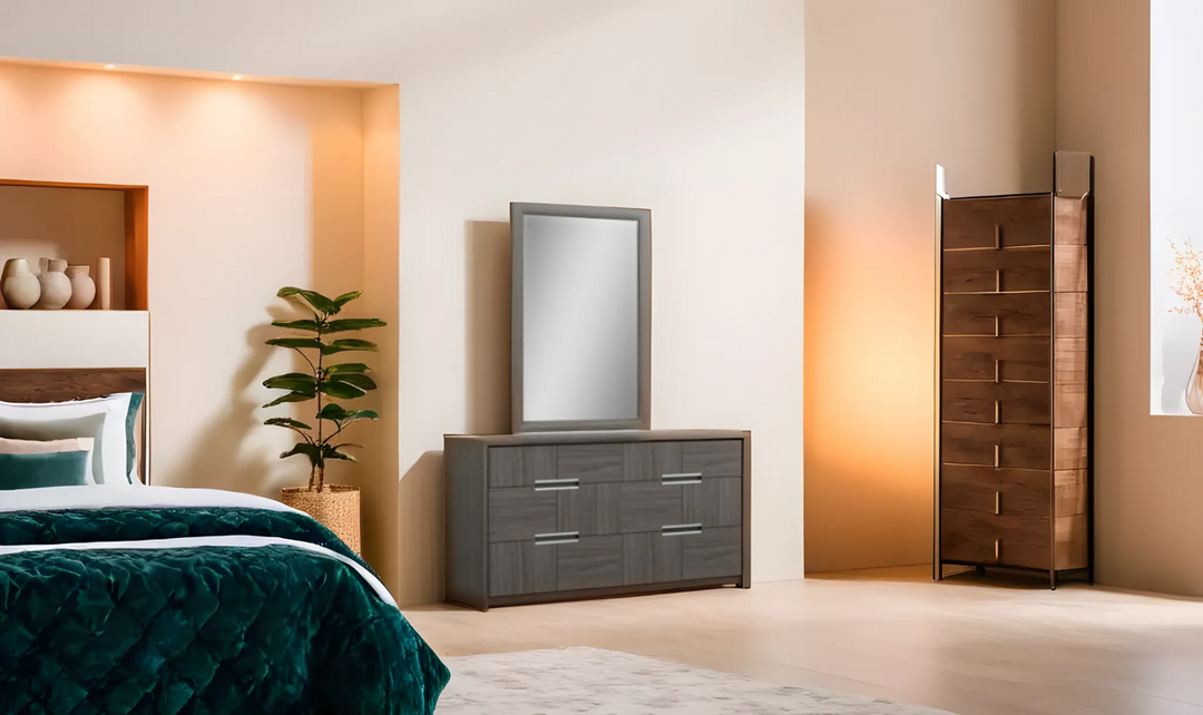 Jennifer Italia Nattier 9-Drawer Dresser in Brown Chestnut Finish-Jennifer Furniture