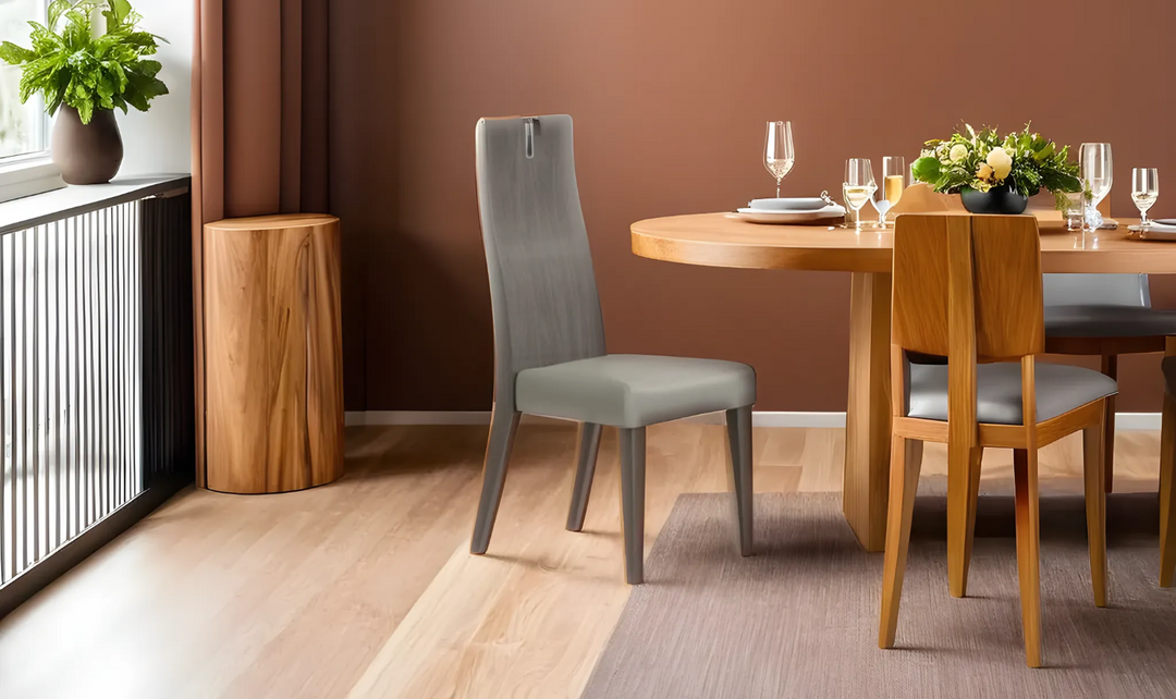 Jennifer Italia Nattier Dining Chair with Upholstered Seats in Taupe Finish-Jennifer Furniture