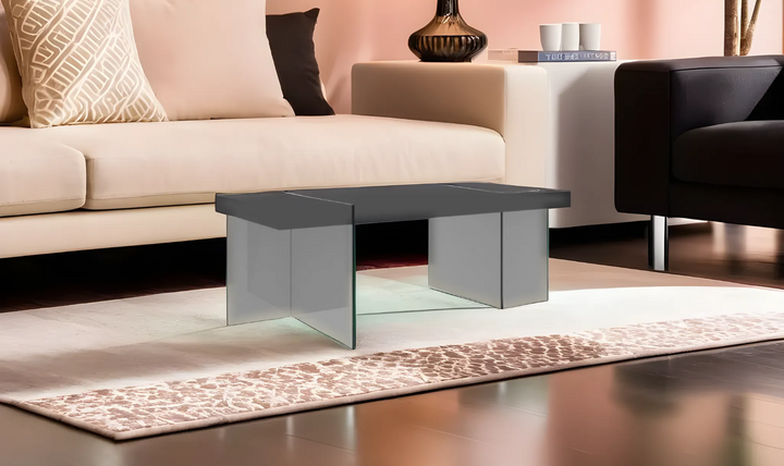 Jennifer Italia Patchwork Rectangular Glass Base Dining Table with Wood Top-Jennifer Furniture