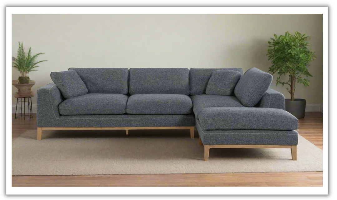 Coaster Furniture Persia 4-Seater L-Shaped Fabric Sectional Sofa in Gray-Jennifer Furniture