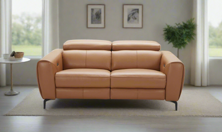 Lorenzo Italian Leather Reclining Loveseat- Jennifer Furniture