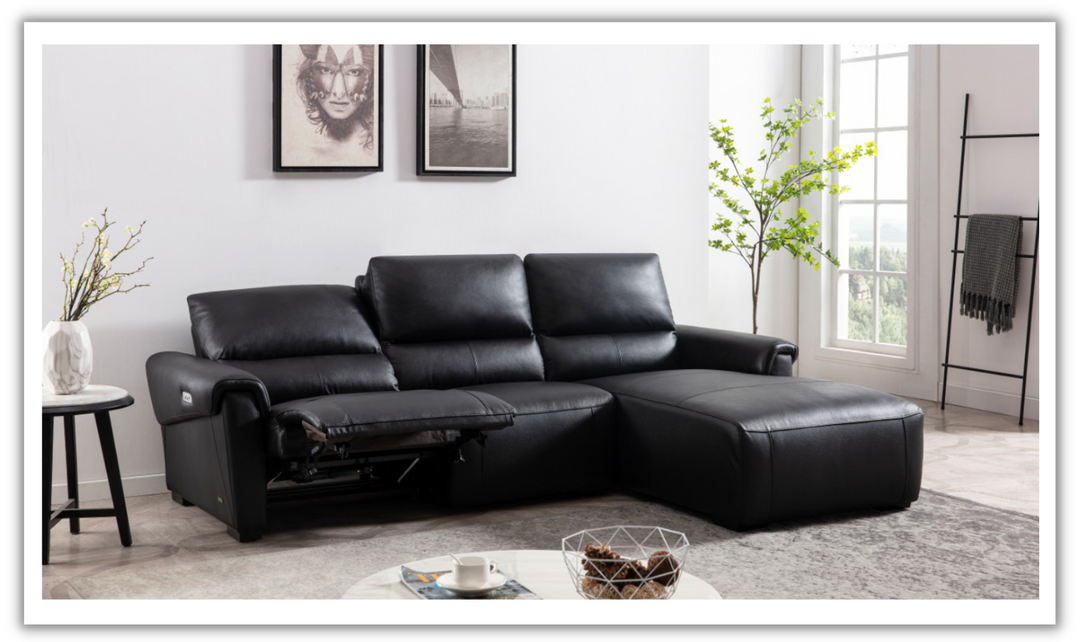 Maria Leather Electric Recliner Sectional Sofa- Jennifer Furniture