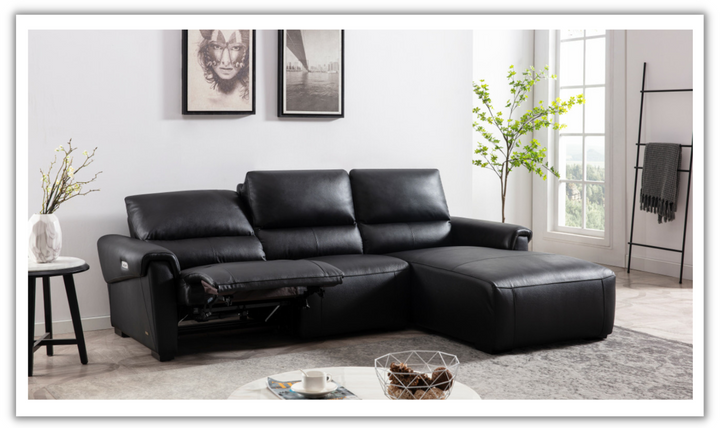 Maria Leather Electric Recliner Sectional Sofa- Jennifer Furniture