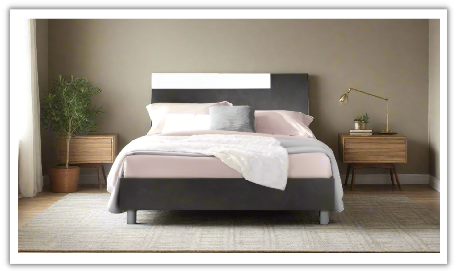 ESF Italia Panarea King/Queen Size Bed In Black Jennifer Furniture
