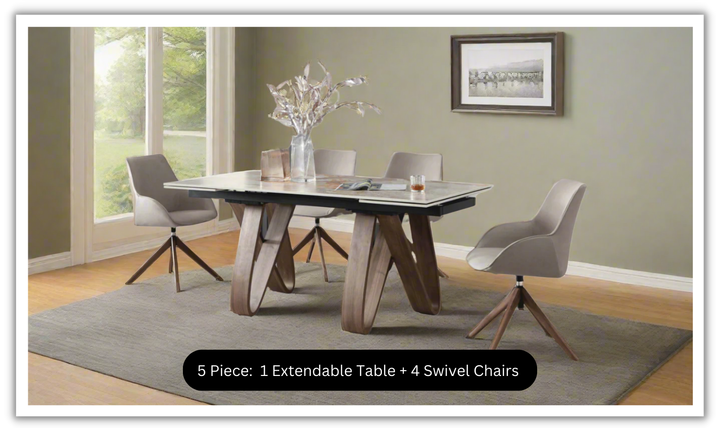 ESF Italia Bruno Dining Set in Brown