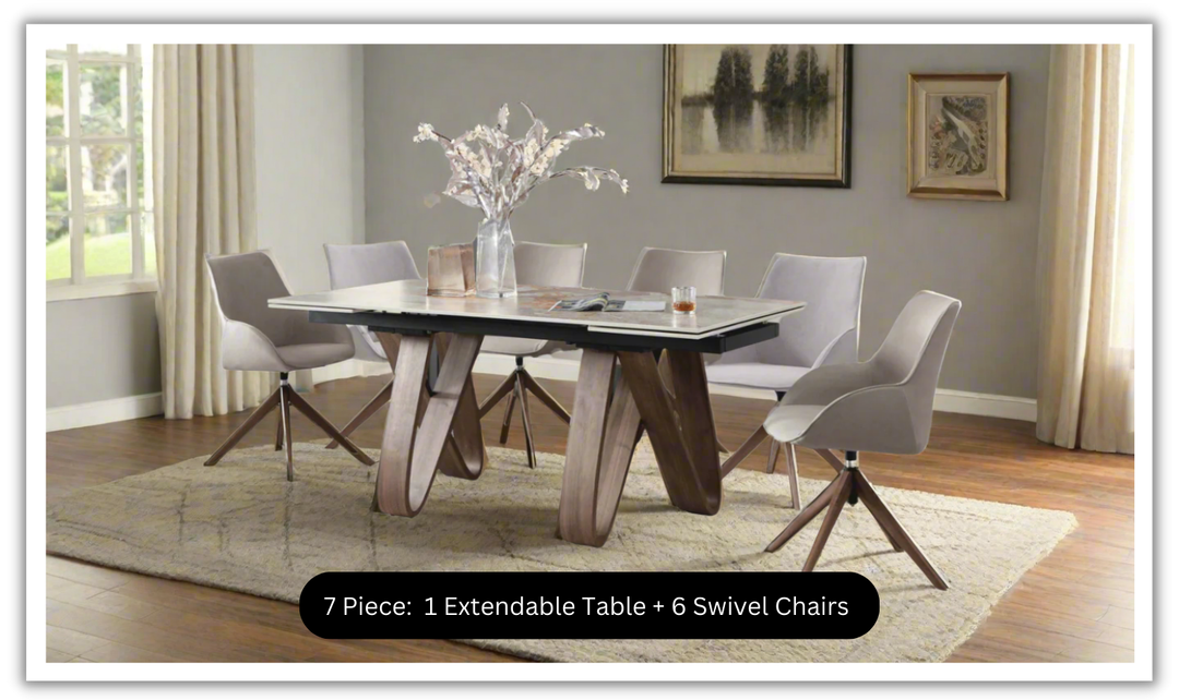ESF Italia Bruno Dining Set in Brown