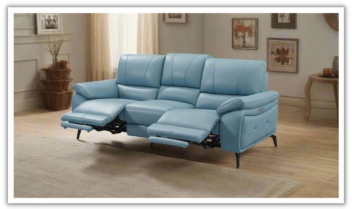 ESF Italia Jake 3 Seater Leather Electric Recliner Sofa with Cushion Arms