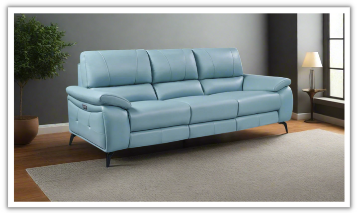 ESF Italia Jake 3 Seater Leather Electric Recliner Sofa with Cushion Arms