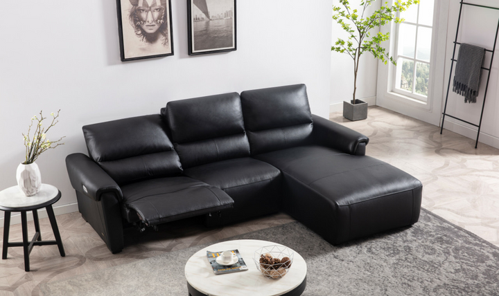 Maria Leather Electric Recliner Sectional Sofa- Jennifer Furniture