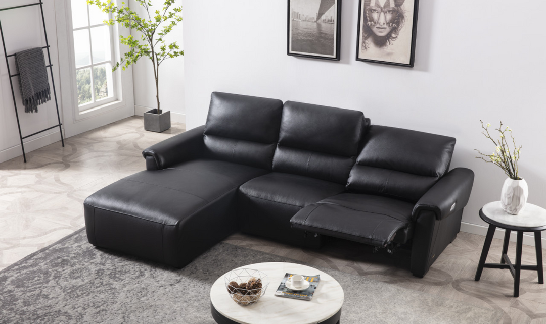 Maria Leather Electric Recliner Sectional Sofa- Jennifer Furniture