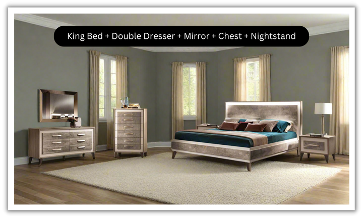ESF Furniture ArredoAmbra Platform Bedroom Set (King / Queen Size)
