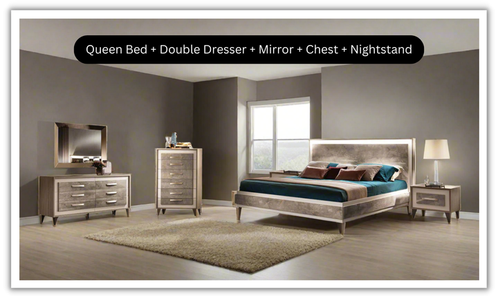 ESF Furniture ArredoAmbra Platform Bedroom Set (King / Queen Size)