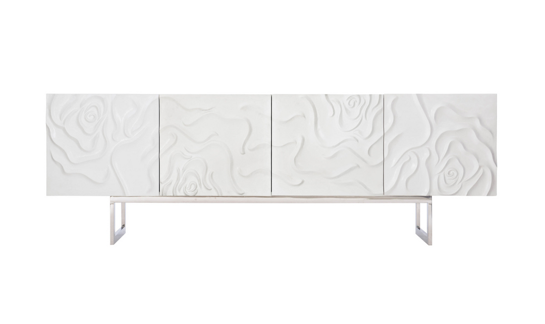 Bernhardt Penrose Rectangle Wood Buffet in White Plaster Finish-Jennifer Furniture