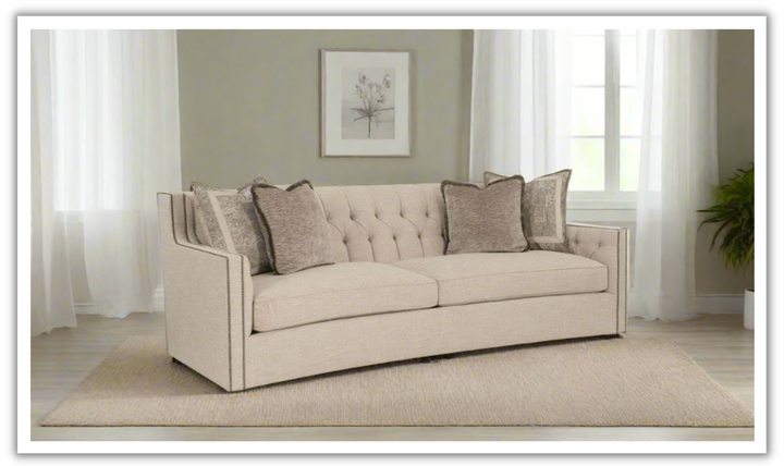 Bernhardt Candace 3-Seater Tufted Fabric Sofa With Reversible Seat Cushions