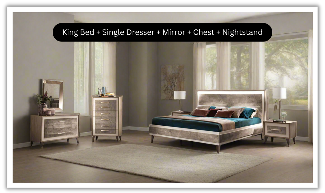 ESF Furniture ArredoAmbra Platform Bedroom Set (King / Queen Size)
