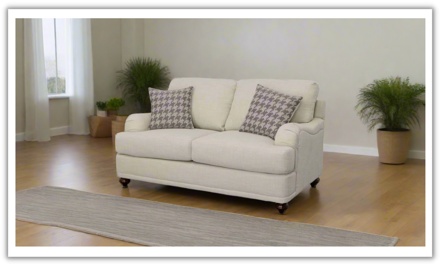 Coaster Furniture Gwen Stationary Fabric Sloped Arm Loveseat in 
