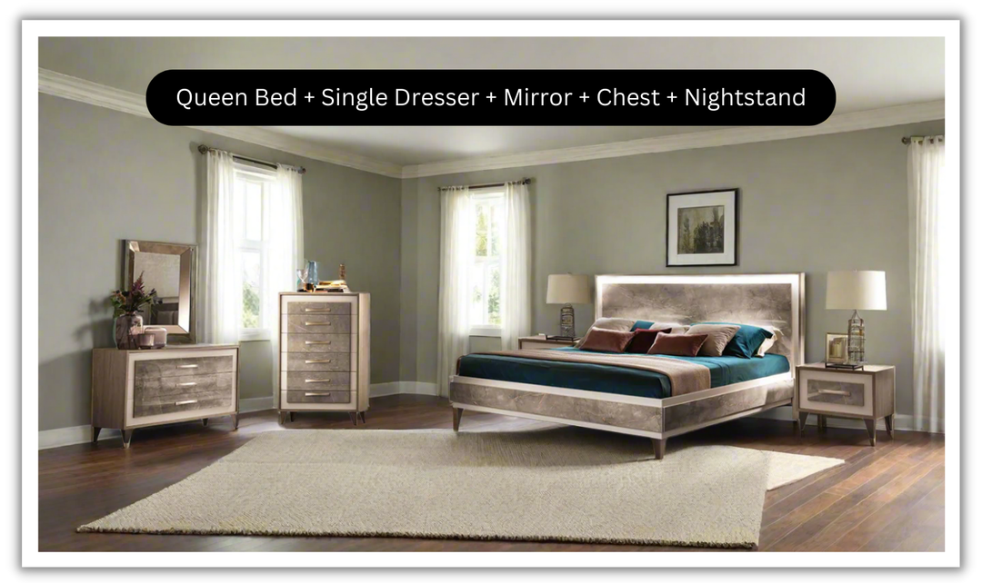 ESF Furniture ArredoAmbra Platform Bedroom Set (King / Queen Size)