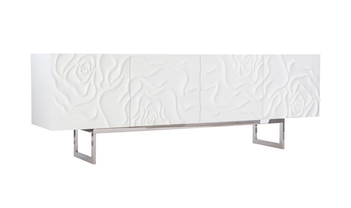 Bernhardt Penrose Rectangle Wood Buffet in White Plaster Finish-Jennifer Furniture