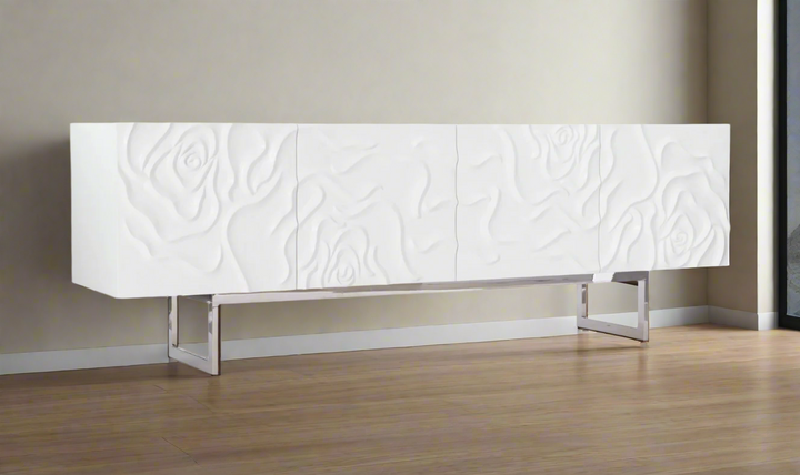 Bernhardt Penrose Rectangle Wood Buffet in White Plaster Finish-Jennifer Furniture